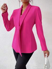 Zolique Solid Shawl Collar Blazer Fall Cloth For Women