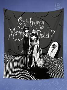 Corpse Bride | ROMWE 1 Miếng Đồ họa chữ và số Tấm thảm , Tối Tấm thảm Áp phích Đồ trang trí treo Đối với Phòng ngủ Thẩm mỹ - Nhiều màu - Xem 1