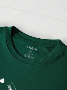 INAWLY Plus Feather And Heart Print Graphic Tee, Women Top, Summer