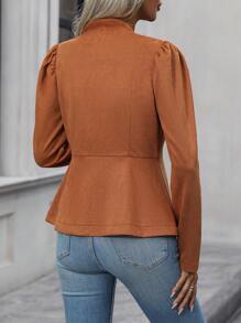 SHEIN Clasi 單扣夾克 - 棕色 - 查看 2
