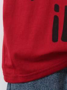 SHEIN Young Boys Graphic High Neck Long Sleeve T-Shirt, Casual Sporty Streetwear Skateboard Shirt For Spring & Autumn, Getaway, Holiday, Travel, Relax, Sunbathing, Summer - Black - View 5