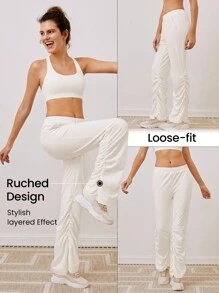 GLOWMODE 軟瘦緊密采摘低腰喇叭褲,帶口袋 - 白色 - 查看 3