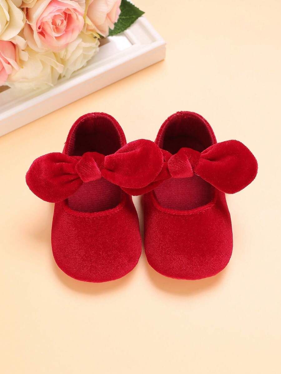 Baby Girl Soft Bottom Shoes, Red Flat Shoes, Popular Red Shoes For Toddler Girls - Red - View 1