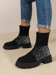 Women's Fashionable Boots - Black - View 4