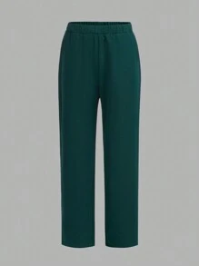 SHEIN 聖誕節補間男孩翻領西裝外套、褲子和蝴蝶結襯衫 - 綠色 - 查看 5