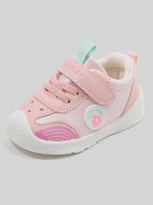 Giày thể thao cho bé trai và bé gái 1-4 tuổi với phần trên bằng da Pu, đế mềm chống trượt - Hồng - Xem 6