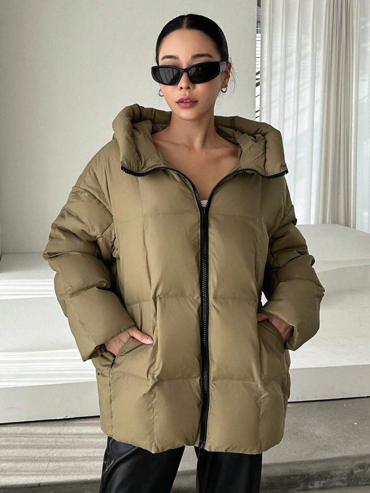 Zip Up Puffer Thick Coat ,Winter Women Clothes,Winter Coat Women Jacket
