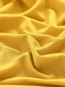 SHEIN Qutie Solid Ruched Halter Top - Yellow - View 4