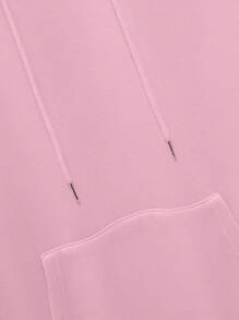 Manfinity Dauomo Men Kangaroo Pocket Drawstring Thermal Lined Hoodie - Pink - View 8