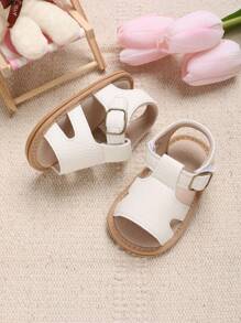 1pair Baby Girls' Closure Flat Open Toe Casual Sandals For Summer