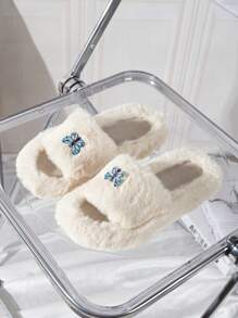 Mùa Đông Đúng mốt Sang trọng Dép đi trong nhà Đối với phụ nữ , Chống trượt Và Ấm áp , Với A Thoải mái Thiết kế - trắng - Xem 3