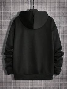 GENTILAND Oversized Men's Christmas Penguin Print Sweatshirt - Black - View 2