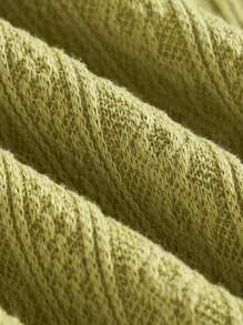 Soleia 素色雞心領口短款T恤 - 綠色 - 查看 7