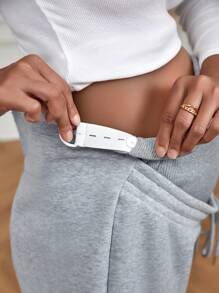 SHEIN Maternity Adjustable Waist Knot Front Pants - Light Grey - View 5