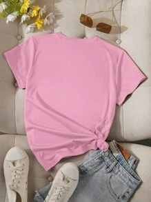 INAWLY Floral And Butterfly Print Tee - Pink - View 2