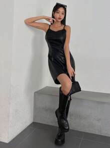 DAZY Ruched Front Cami Dress Sundress Homecoming Dresses