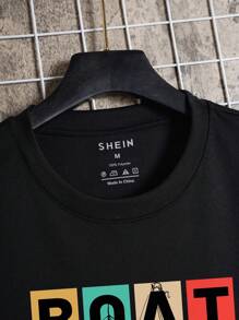 Áo thun & Áo lót Nam Lá thư Giải trí - màu đen - Xem 5