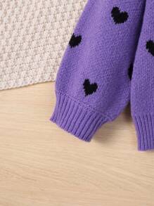 SHEIN 少女心圖案毛衣 - 紫色 - 查看 4