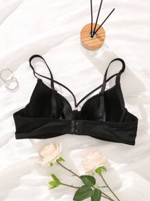 Sujetador unicolor con aro - Negro - Ver 2