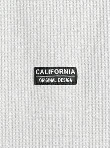 GENTILAND Men Letter Patched Detail Tee