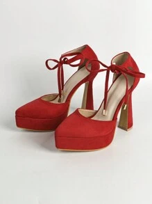 Women's High Heel Shoes - Red - View 4