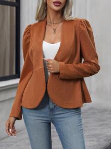 SHEIN Clasi 單扣夾克 - 棕色 - 查看 4