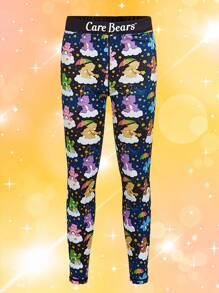 SHEIN X Care Bears Tween Girl Cartoon Graphic Leggings - Multicolor - View 1