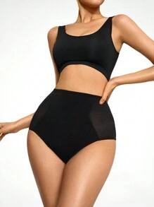 SHEIN Shape Einfarbig hoher Taille, Figurformende Unterwäsche mit Set