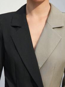 BizChic Hai âm Nút đôi Áo vest - Xám - Xem 8