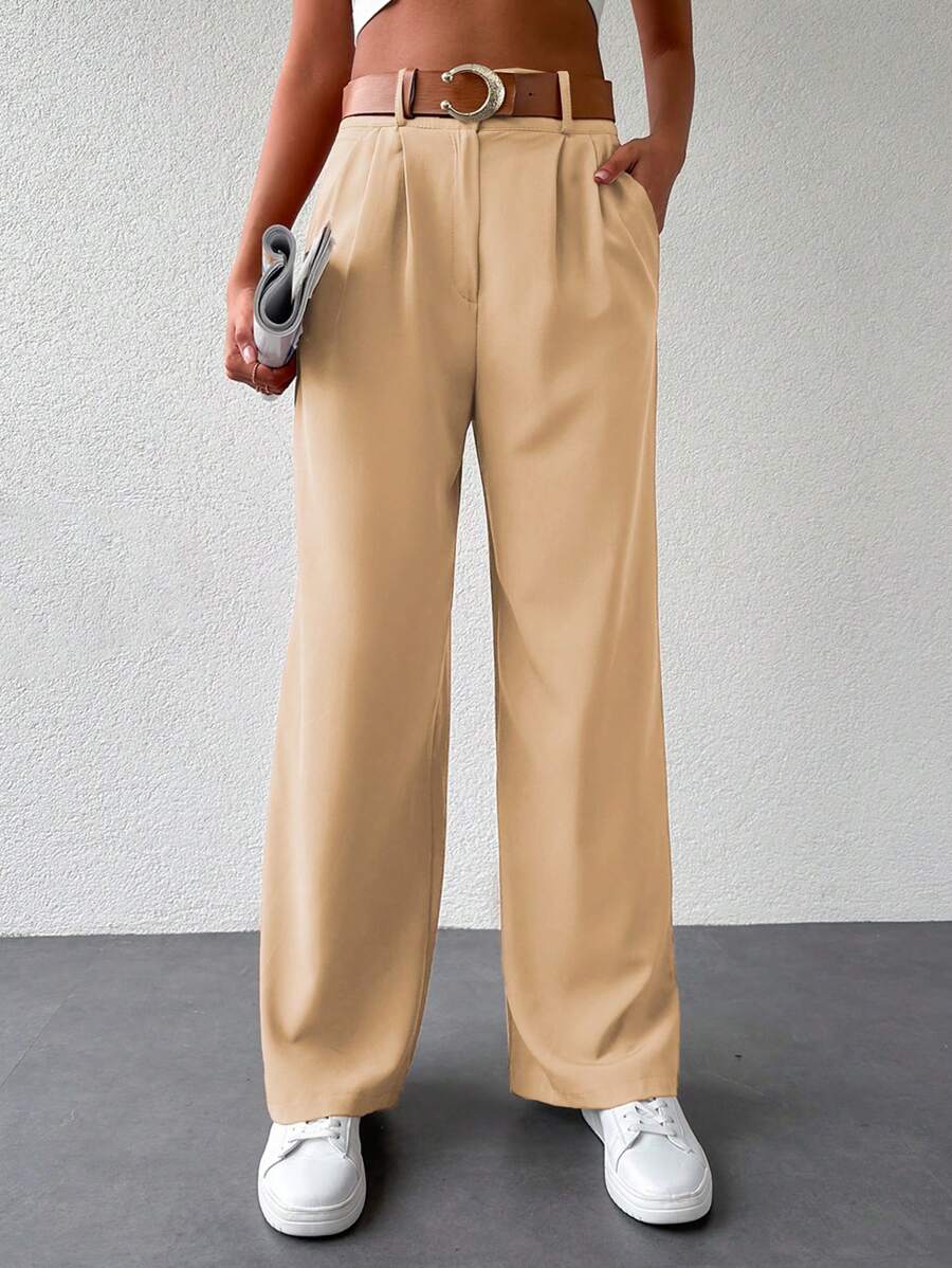 RueChic 斜袋闊腿褲（無腰帶）