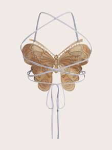 SHEIN Essnce Butterfly Shaped Criss Cross Backless Cami Top - Multicolor - View 2