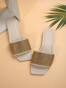Women's Fashionable Flat Sandals - Gold - View 6