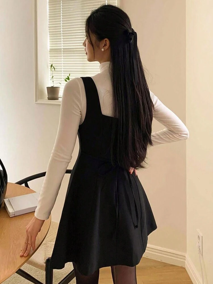 Solid A-Line Dress Without Tee,Casual Women Dresses