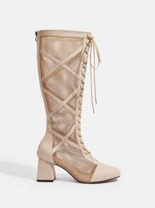 SheIn SXY Fashionable High Heel Boots - Camel - View 1