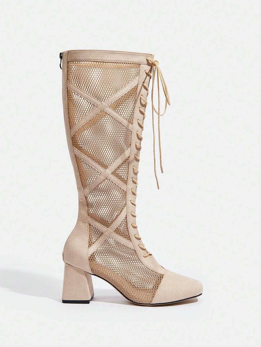 SheIn SXY Fashionable High Heel Boots - Camel - View 1