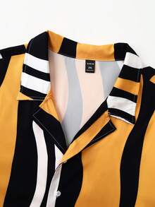 Manfinity Homme 男士加條紋印花襯衫 - 彩色 - 查看 3