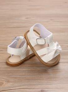 1 Pair Toddler Girls 0-1 Years Old Cute Bowknot Peep Toe Summer Sandals