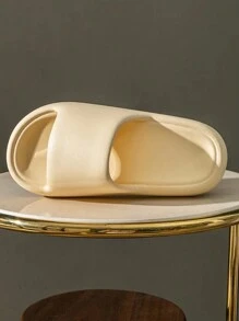 夏季新款时尚简约女士家居拖鞋，日常休闲百搭，厚底透气，柔软舒适，居家拖鞋【建议拍大一码，穿着更舒适】 - 黃色 - 查看 3