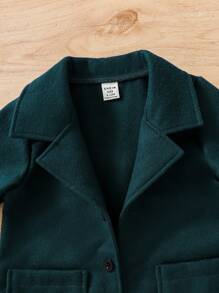 SHEIN 男嬰雙口袋單釦外套和圍巾無毛衣