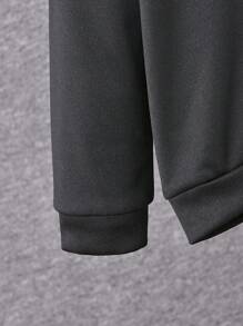 Young Boy Lion Print Sweatshirt & Sweatpants - Black - View 3