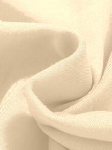 SHEIN Áo thun chui đầu và quần short thắt lưng có họa tiết chữ Tween Girl - Màu be - Xem 4