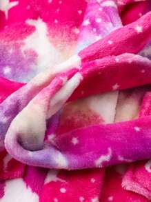 Albornoz con capucha de franela para niña joven, con mangas largas y estampado de dibujos animados, adecuado para usar después del baño, ropa de casa y para dormir, en otoño/invierno - Rojo - Ver 5