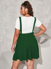 Calvaya 大碼素色連衣裙不帶T恤 - 墨綠色 - 查看 2