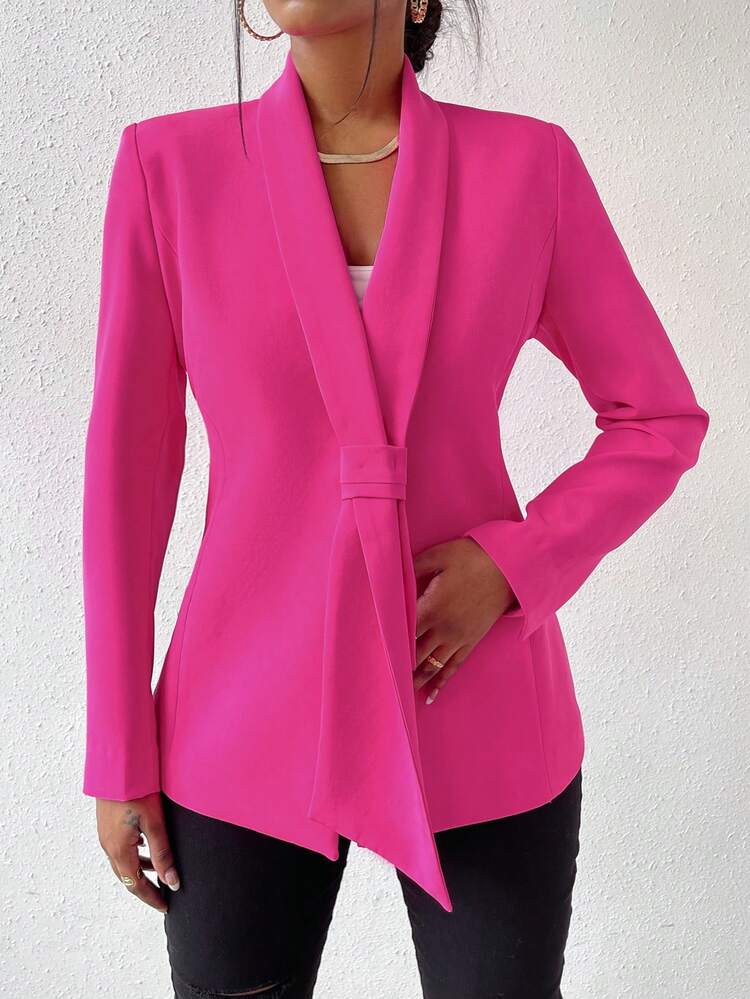 Solid Shawl Collar Blazer Fall Cloth For Women