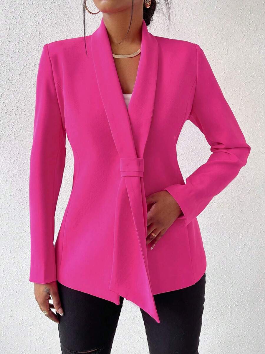 Zolique Solid Shawl Collar Blazer Fall Cloth For Women