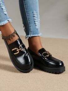 女式透氣軟皮平底鞋女士休閒可愛英倫風格樂福鞋