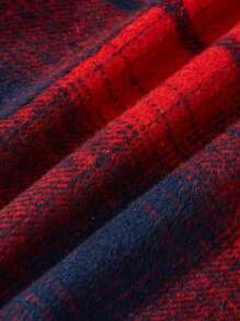 Cozy Pixies Baby Boy Plaid Print Raglan Sleeve Hooded Coat - Multicolor - View 6