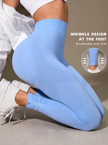 Easithlete 素色寬腰帶運動打底褲