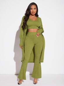 SHEIN SXY Women's Green Three-piece Suit - Green - View 5
