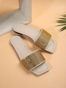 Women's Fashionable Flat Sandals - Gold - View 7